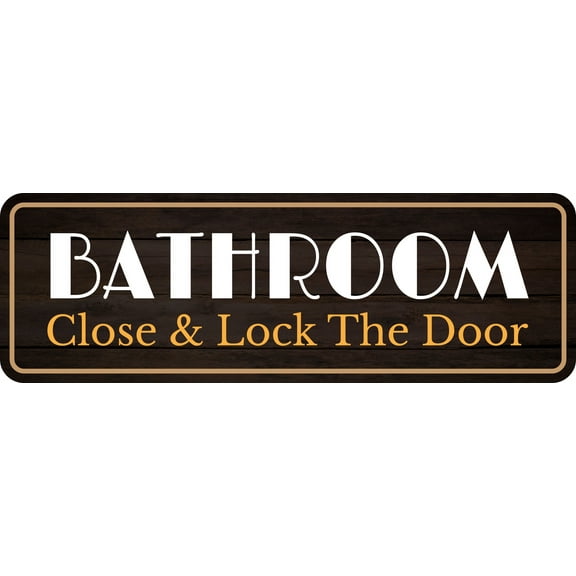 Standard Plus Bathroom Close & Lock The Door Wall or Door Sign | Health And Safety Office Signage - Large
