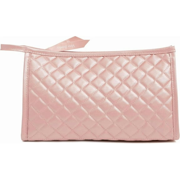 Vera Bradley Women's Pearlized Cotton Trapeze Quilted Cosmetic Makeup Organizer Bag in Rose Quartz