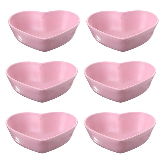 ACDANC Side Dish Bowls Ceramic, Cute Heart Bowl Dip Bowls, Dessert Bowls for Ice Cream, Snack, Dips, Pink, Heart-Shaped