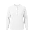 thumbnail image 3 of LEKWK Plus Size Tops for Women Long Sleeve Crew Neck Henley Shirts Fall Winter Relaxed Fit Workout Tops Gym Running Activewear,Size L-5XL, 3 of 6
