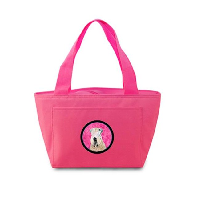 Terrier de Blé Rose Enduit Doux Isolé École Lavable et Élégant Sac à Lunch Refroidisseur