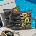 thumbnail image 2 of Throw Pillow Covers, Sunflower Retro 16x16 Pillow Covers for Couch/Sofa/Bed, Farmhouse Flowers Botanical Black Wood Decorative Square Linen Cushion Pillowcase for Home Decor, 2 of 9