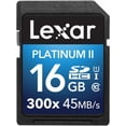thumbnail image 1 of Lexar® Premium Series Platinum II 300x SDHC™ UHS-I Card 16GB, 1 of 2