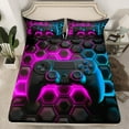 thumbnail image 2 of Erosebridal Colorful Gamepad Sheet Set Twin, Game Player Bedding Sets Twin Size, Honeycomb Geometric Twin Sheet Sets, Lightweight Room Decorative, 3pcs, 2 of 6