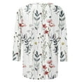 thumbnail image 5 of MaFYtyTPR Women 3/4 Sleeves Casual Shirts Pullover Loose Tunic Tops Print Blouse 2026 Blouses White XXL, 5 of 5