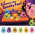 thumbnail image 2 of Squishy Halloween Ghost Stress Toy 12 Pack, Transparent Glitter Ghost Squeeze Pinch Toy, Jelly Sensory Fidget Toy, Halloween Party Favors for Kids and Adults, 2 of 7