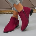 thumbnail image 4 of Mostsola Chelsea Ankle Boots for Women Fashion Bowknot Fall Dress Booties Low Heel Zipper Short Boot, 4 of 7