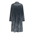 thumbnail image 5 of Women Long Velvet Cardigan Trendy Jacket Elegant Back High Slit Open Front Blazer Suit for Dinner Party, 5 of 7