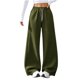 thumbnail image 3 of Pantalones Deportivos con Cordón para Mujer de Cintura Alta, Pierna Recta, Sudaderas de Otoño, Forro Polar Suave, Cálidos de Invierno, Bota Abierta, Pantalones de Senderismo con Bolsillos, M, 3 of 7