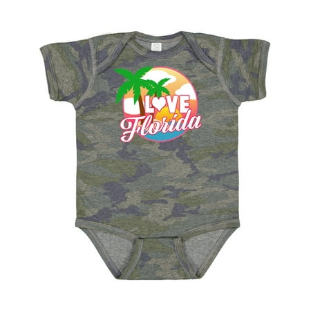 

Inktastic I Love Florida with Ocean and Palm Trees Gift Baby Boy or Baby Girl Bodysuit