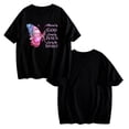 thumbnail image 5 of Blessed by God Loved by Jesus Pink Butterfly Shirt 𝓴𝓲𝓭𝓼 Black T-Shirt,L, 5 of 5