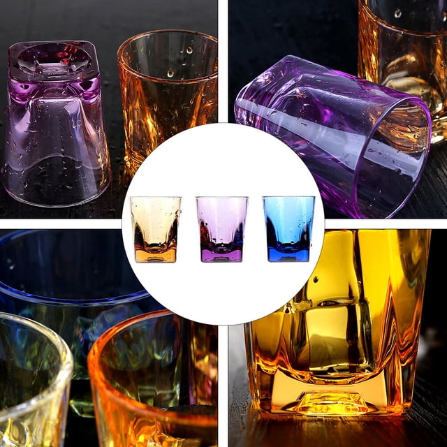 EXHUMKY 3Ud Vasos Para Whisky Y Vino En Acrílico Transparente Azul Para Bar Y Hogar