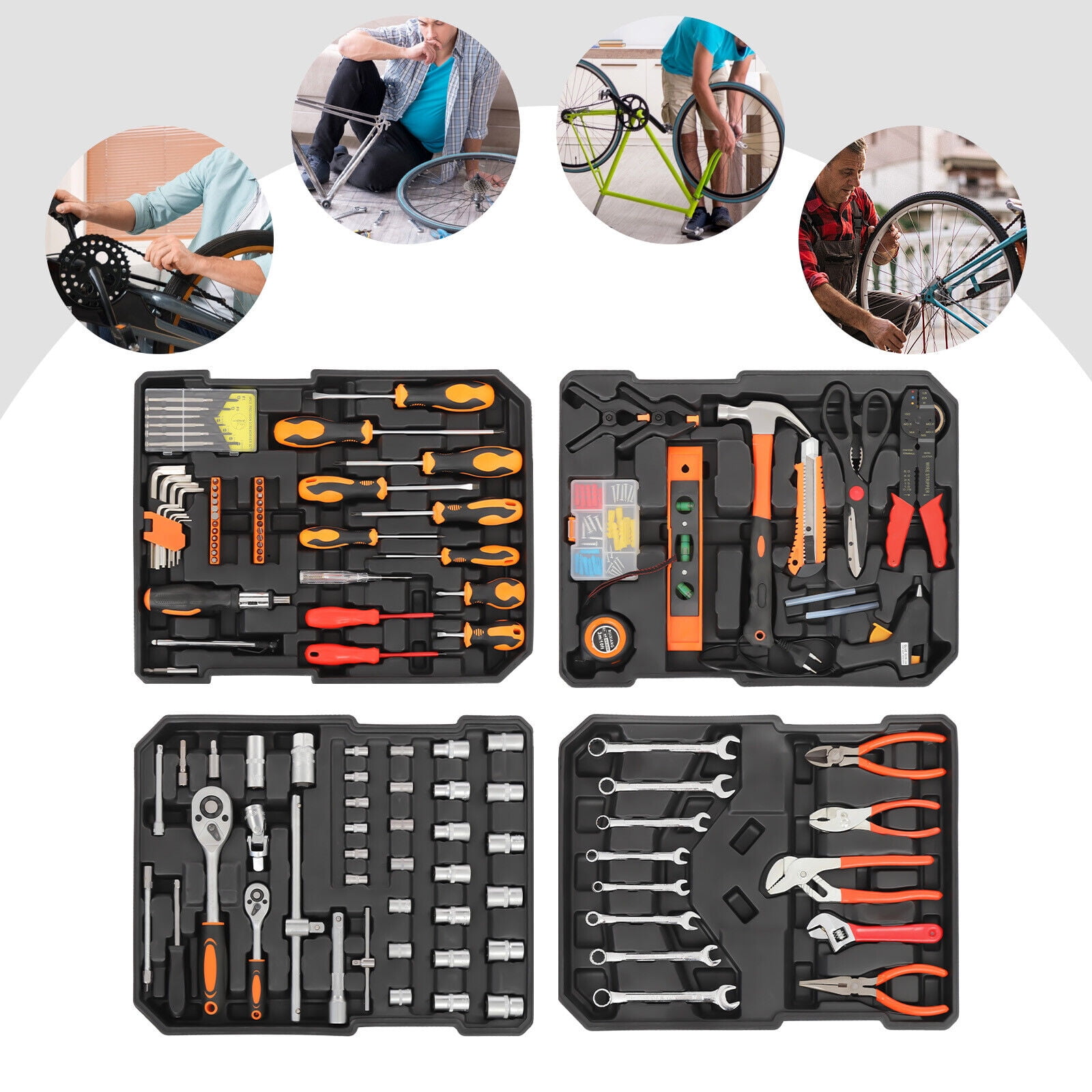 187pcs Household Trolley Case Tool Box Set Hand Tool Kit Mixed Hand Tool Kit