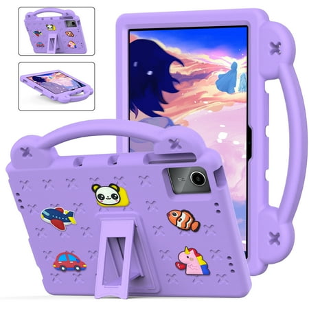 Kids Case for Lenovo Tab M11/Tab K11 LTE 11" 2024 TB330FU, Case for Walmart Onn 11 Inch Tablet Pro 2023, Shockproof Lightweight Protective with Handle Stand Cartoon Kids Tablet Case, Lightpurple