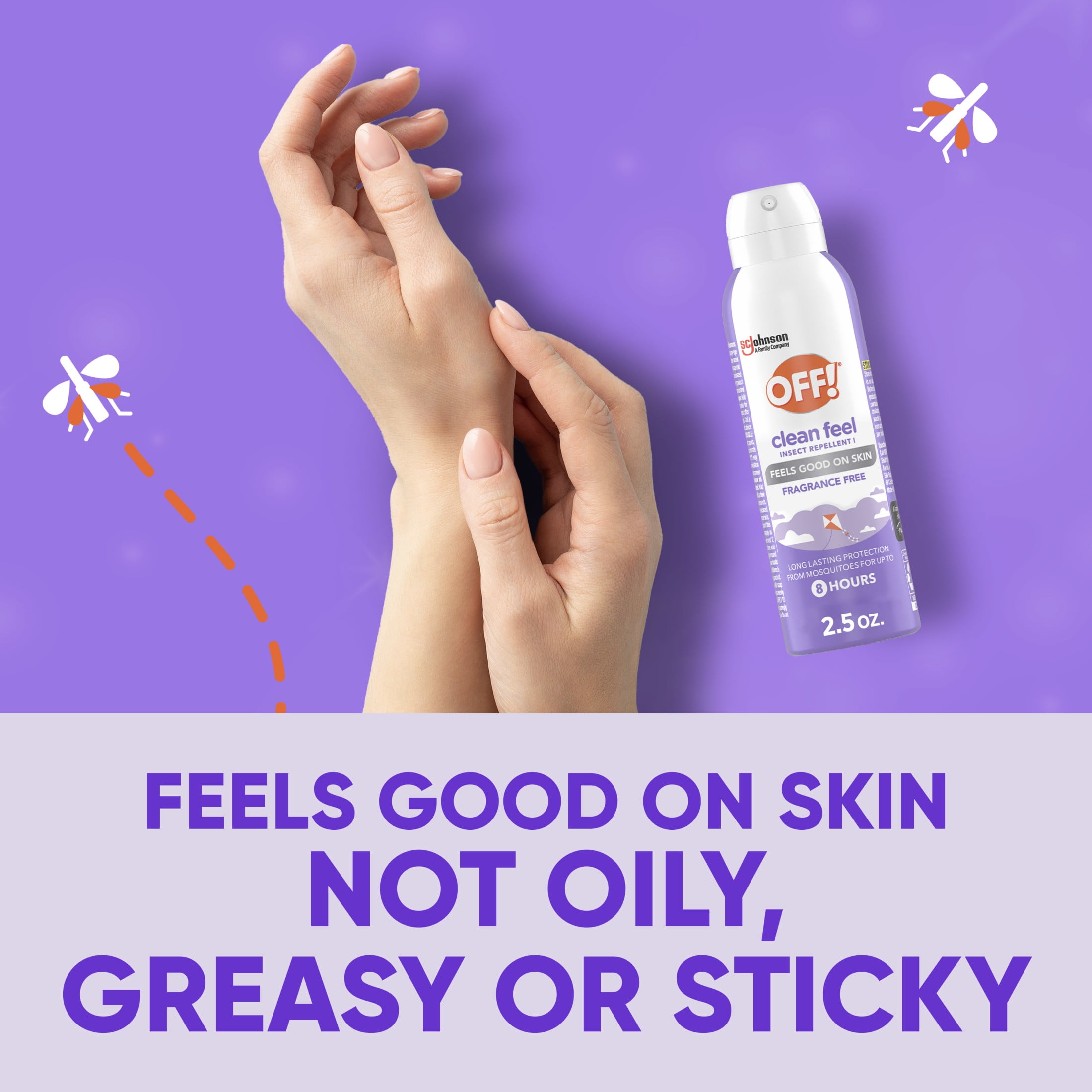 OFF! Clean Feel Travel Size Insect Repellent Aerosol, Fragrance-Free Bug Spray for Lasting Protection from Mosquitoes, 2.5 oz