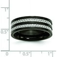thumbnail image 6 of Chisel Titanium Polished Black IP-plated with Grey Carbon Fiber Inlay 8.2mm Band - Ring Size 12.5, 6 of 8