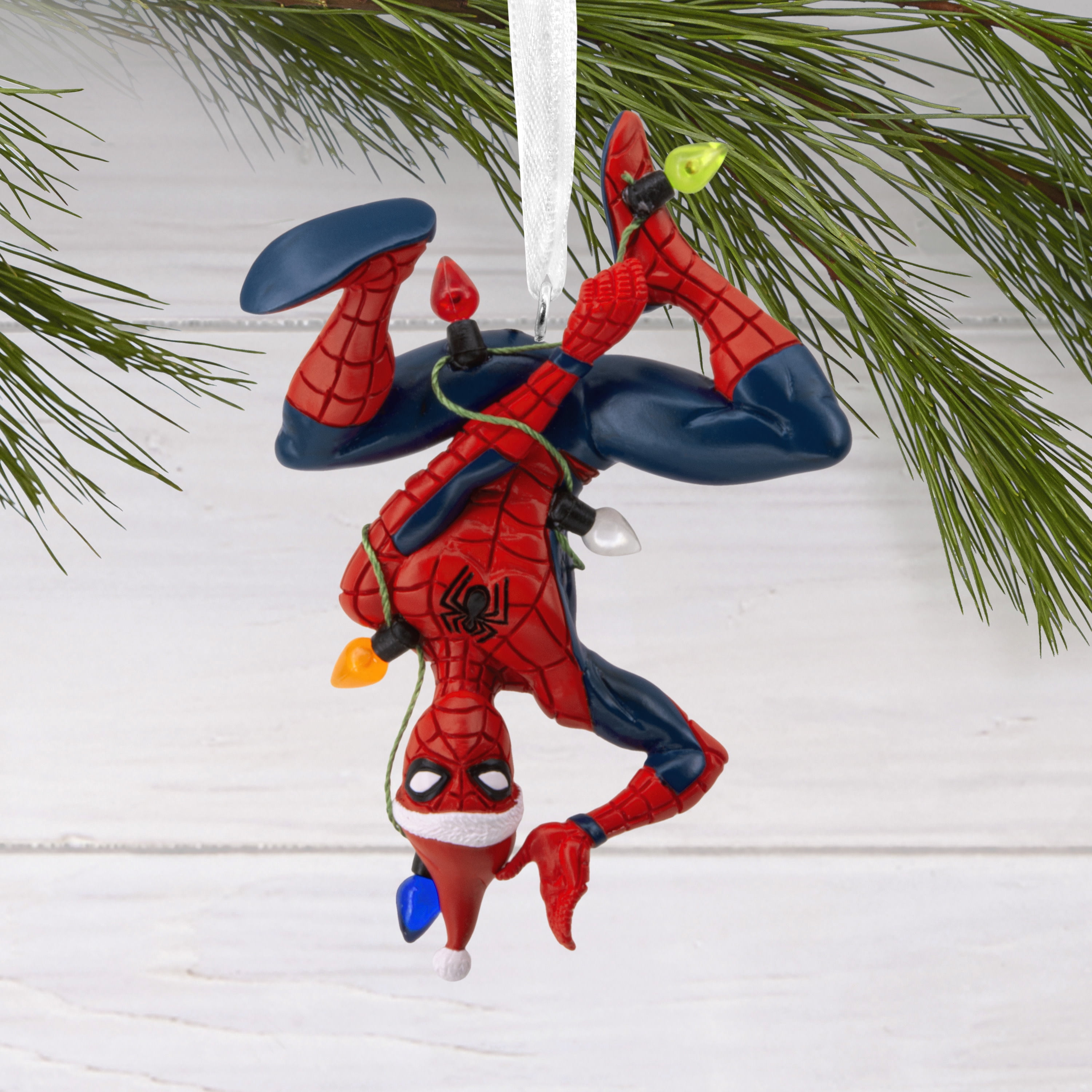 Hallmark Christmas Ornament (Marvel Spider-Man Hang from Lights), 1 Couny