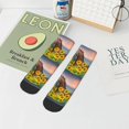 thumbnail image 5 of Uemuo Horse Sunflowers Printed Crew Socks, Moisture-Wicking Socks, Athletic Socks for Men Breathable Cushion Socks Casual Sport Socks for Running Traveling, 5 of 6