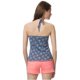 thumbnail image 2 of Aeropostale Mujeres Heathered Palm Halter Top Camisa, Azul, Grande Aeropostale Cabestro, 2 of 2