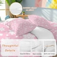 thumbnail image 2 of Winter Snowflakes Bedding Duvet Cover Set King Size 4 Pieces Christmas Abstract Art Star Pink Bedding Set with Zipper Closure, 1 Comforter Cover 92x106 Inches 1 Flat Sheet & 2 Pillow Cases, 2 of 7