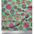 thumbnail image 1 of Soimoi Polyester Crepe Fabric Mandala Kaleidoscope Print Sewing Fabric Yard 52 Inch Wide, 1 of 3