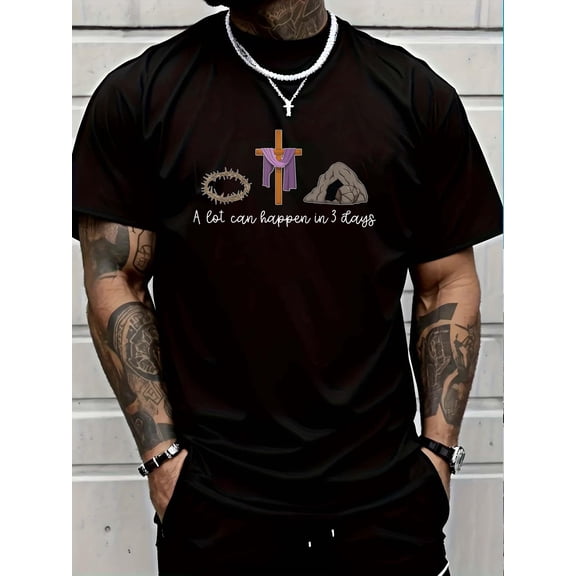 100% Cotton A Lot Can Happen In 3 Days Gift for a Christian Easter Day T-Shirt Graphic T-shirts for men and women