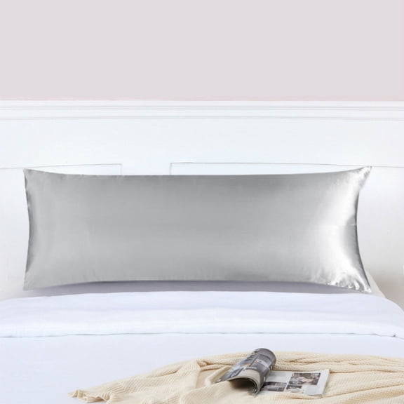 Mlkoz Pillow Cases, Numerous Satin Silk Pillowca Satin Silk Pillowca Suitable For Hair And Skin Standard Size 51x137cm With Hidden Zipper Soft Breathable Glay And Cool, Women Gifts