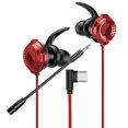 thumbnail image 2 of Hicess Wired Earphone Stereo Dual Microphone 20-20KHz 3.5mm/Type-C Wired Sports Games Playing Headphone Computer Accessories, 2 of 8