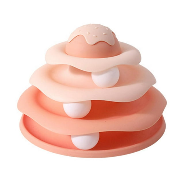 BELOVING Jouet pour Chat Rouleau Piste Balle pour Chats d'Intérieur Casse-Tête Jouet Interactif Rose