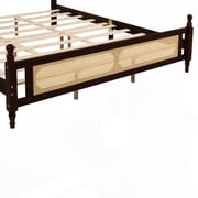 King Pine Bed with Rattan Headboard & Footboard - Espresso