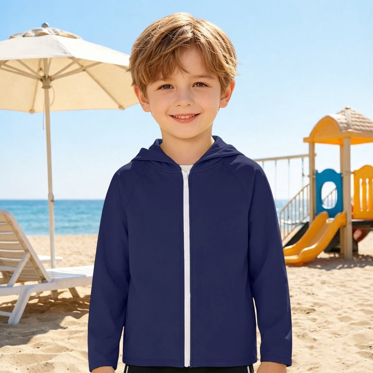 Children Boys Lightweight Long Sleeve Hooded Top, Even Panel Finish ...