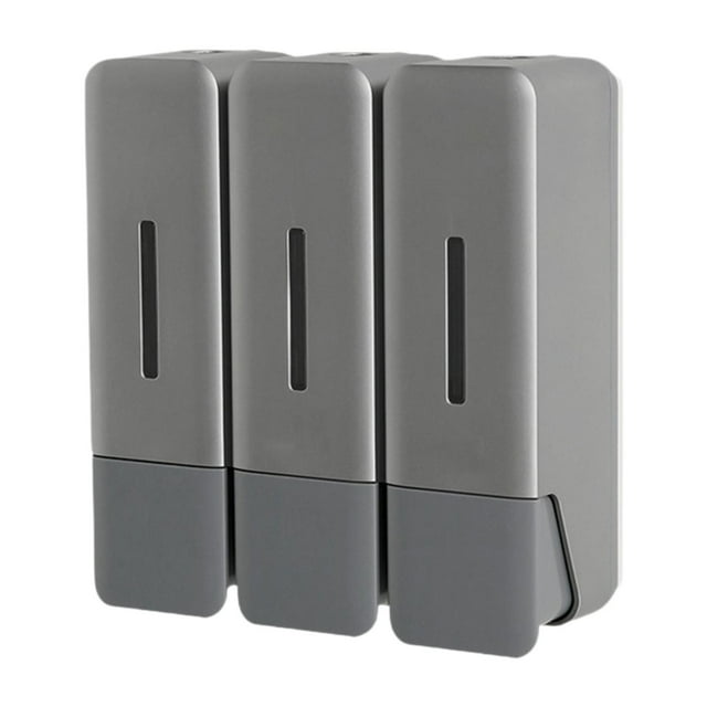 Dispensador de jabón de pared para lavarse las manos, ideal para el hogar, la oficina y el hogar. gris