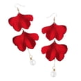 thumbnail image 2 of CIMAXIC 1 Paire de Boucles d'Oreilles Élégantes Crochets d'Oreilles Gouttes Décoratives Feuille de Ginkgo Boucles d'Oreilles Rouges, 4.53"X1.73"X0.39 Pouces, 2 of 4