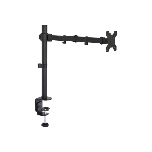 VIVO Support de Bureau pour Moniteur Simple, Bras de Moniteur Entièrement Ajustable avec Pince et Base à Oeillets, Inclinaison, Pivotement, Rotation - Supporte 1 Écran jusqu'à 22 Lb avec VESA 75x75 mm Ou 100x100 mm, Noir, Support-V001