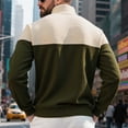 thumbnail image 4 of ShomPort Casual Sweatshirt for Mens Half Zip Stand Collar Long Sleeve Quarter Trendy Sweater Color Block Pullover Blouses, 4 of 8