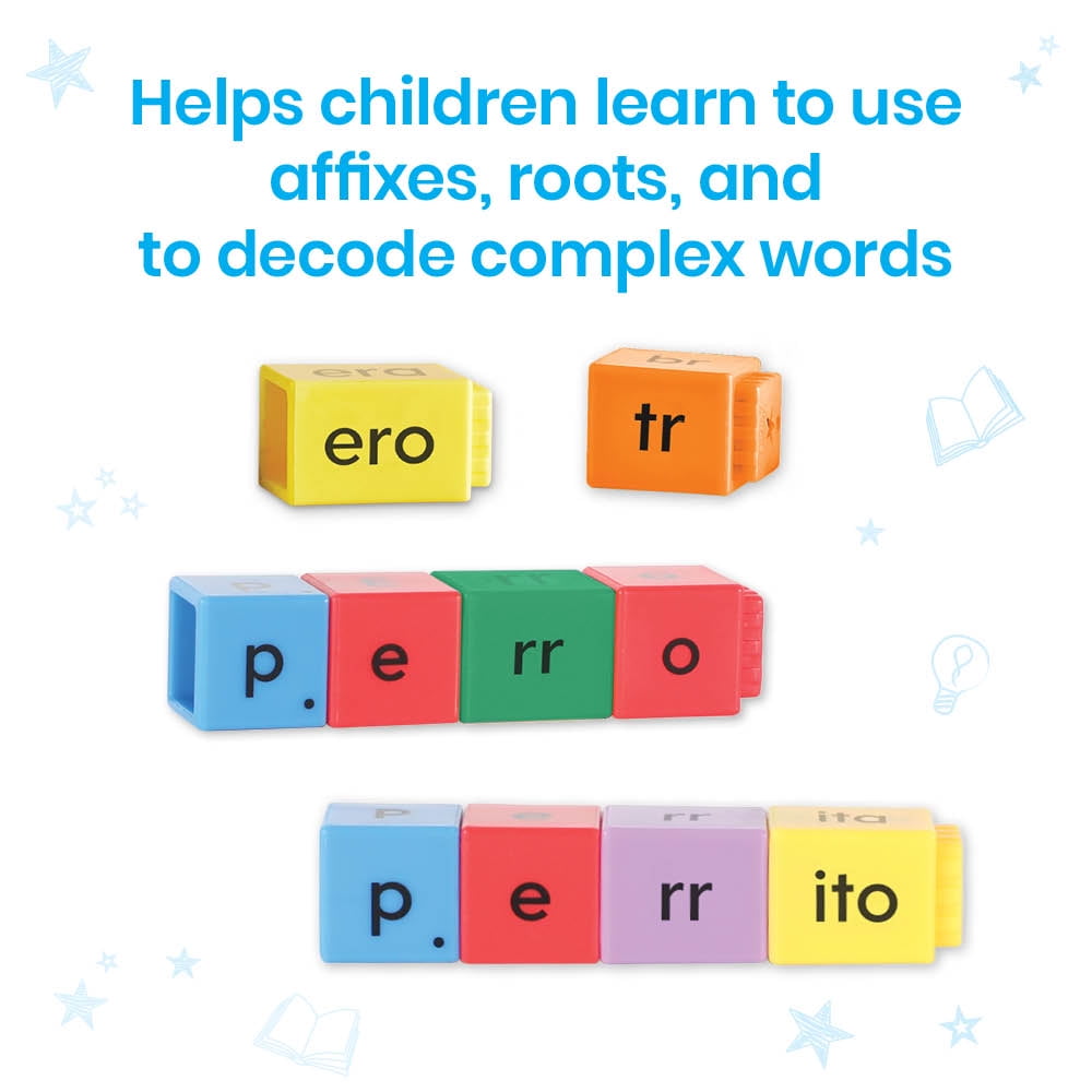 hand2mind Spanish Reading Rods Prefixes & Suffixes, Word Building Activities, Spelling Toys Phonemic Awareness