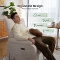 thumbnail image 5 of Power Swivel Rocker Recliner Chair, Oversized Recliner Chairs for Adults, Corduroy Overstuffed Reclining Chair with USB and Type-C Ports for Living Room, White, 5 of 9