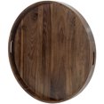 thumbnail image 5 of KINGCRAFT 28 x 28 inches Large Round Ottoman Table Tray Wooden Solid Circle Serving Tray with Handle Black Walnut Platter Decorative Tray for Oversized Ottoman Home Breakfast in Bed Tea Coffee, 5 of 7