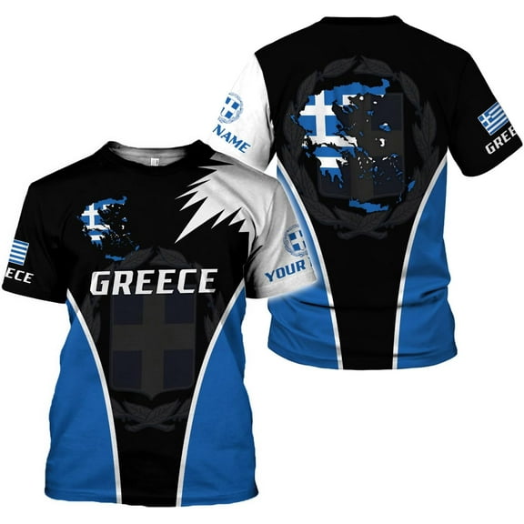 Personalized Greece Shirts Greek Coat of Arms Flag Grecian 3D Shirts Greece Tshirt Grecian Pride Gift (S)