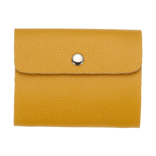 Soporte de Tarjetas de Crédito de Cuero Uxcell, Organizador de Tarjetas de Presentación, Cartera Protectora de ID delgada con 24 ranuras para hombres y mujeres, Amarillo