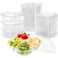 thumbnail image 5 of 50 Pack Clear Bento Snack Containers, 4 Compartment Food Storage Containers, Reusable Meal Prep Containers, Plastic Divided Bento Boxes with Lids for Lunch, Work, Travel, 5 of 8