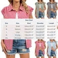 thumbnail image 3 of Njagoc3 Women Plaid Sleeveless Shirt Casual Button Down Collared Top, 3 of 6