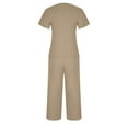 thumbnail image 3 of MEICHEN Pajamas for Women Set Ladies Short Sleeves Printed Blouse Seventh Pants Two Piece Suit Summer Essentials Fashion Sleepwear, 3 of 5