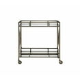 thumbnail image 3 of 5mm Mirror Top & Shelf Serving Cart in Antique Gold / Useful for Restaurant Service with Open Compartments, 3 of 5