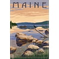 thumbnail image 2 of Art.com Maine - Lake Sunrise Scene Stretched Canvas Print Wall Art by Lantern Press, 16" x 24", 2 of 4