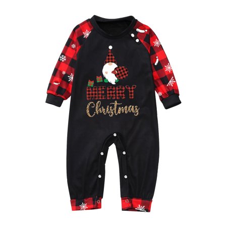 

Christmas Gifts Baby Sleepwear for Christmas Family Matching Pajamas Cute Big Headed Deer Print Pjs Plaid Long Sleeve Tops And Pants Soft Casusal Holiday Sleepwear Polyester Black 80