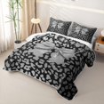 thumbnail image 3 of Homewish Kawaii Bowknot Quilt Full for Girls, Leopard Cheetah Print Full Bedspread Sets, 3pcs 1 Coverlet and 2 Pillowcases, 3 of 7