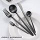 thumbnail image 4 of Juego de cubiertos resistentes de 4 piezas, cuchillos, tenedores, cucharas de calidad alimentaria, mango grueso de cocina, apto para lavavajillas, 4 of 5