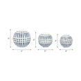 thumbnail image 4 of Decorative Ceramic Orbs for Home Decor - Coastal Inspired Sphere for Office Desk and Tabletop Decor - Casual Accent for Living Room, Bedroom, and Shelf Display - 6", 5", 4", Blue & White, 4 of 12