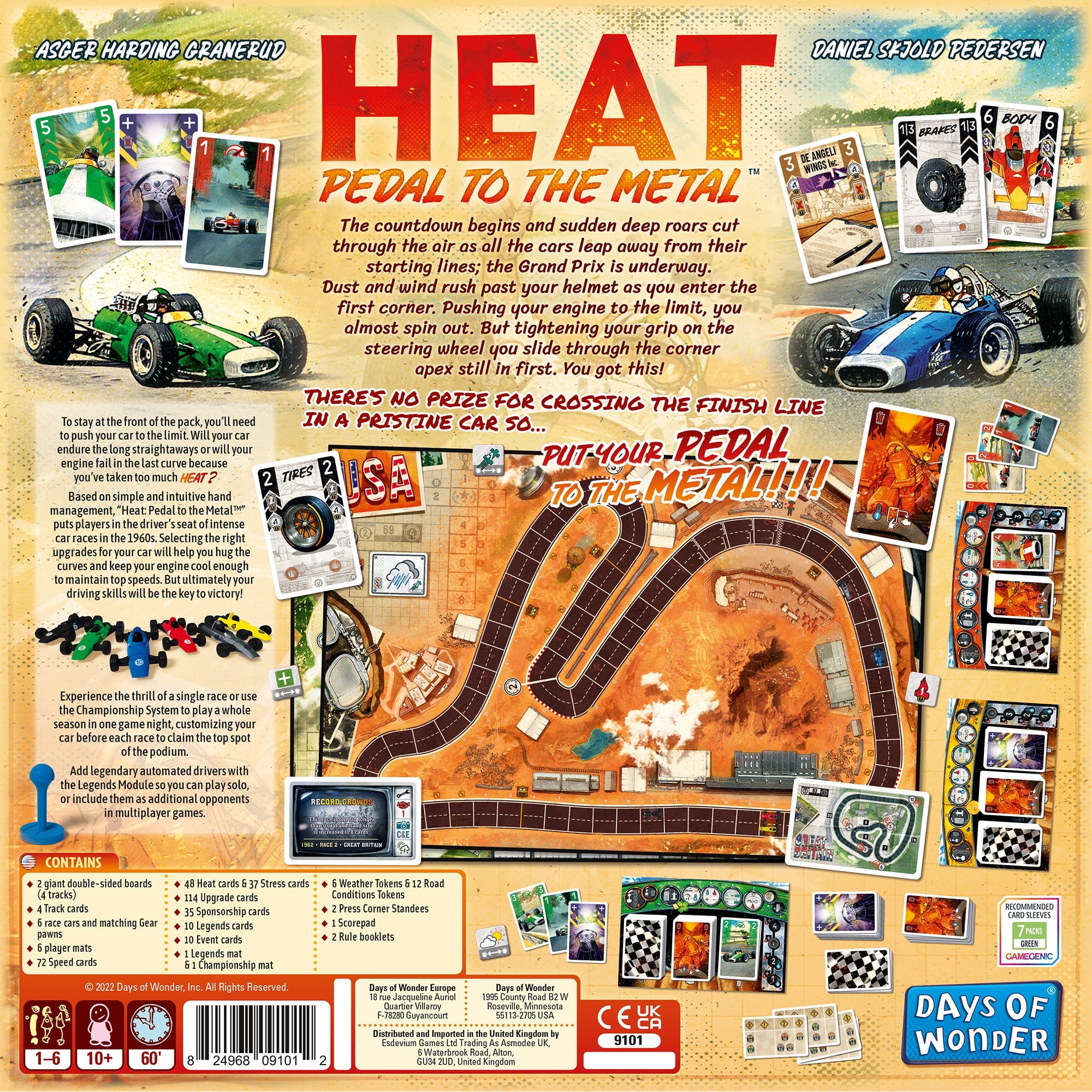 Heat: Pedal to The Metal Family Racing Board Game for Ages 10+, from Asmodee